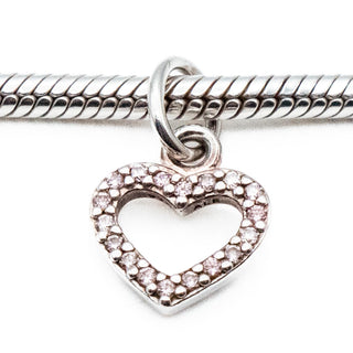 PANDORA Retired Heart Pendant Sterling Silver Dangle Charm