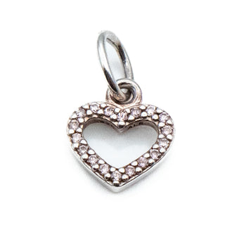 PANDORA Retired Heart Pendant Sterling Silver Dangle Charm