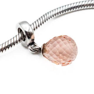 PANDORA Retired Fascinating Beauty Faceted Pink Murano Glass Dangle Charm