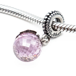 PANDORA Retired Morning Butterfly Lavender Sterling Silver Dangle Charm