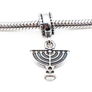 PANDORA Retired Menorah Religious Dangle Bead Sterling Silver Charm