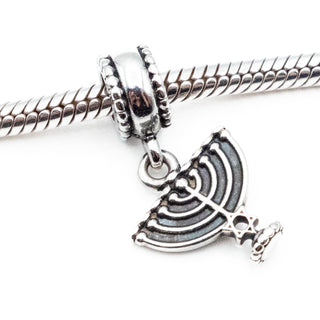 PANDORA Retired Menorah Religious Dangle Bead Sterling Silver Charm