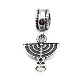 PANDORA Retired Menorah Religious Dangle Bead Sterling Silver Charm