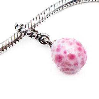 PANDORA Rare Retired Sterling Silver Speckled Beauty Pink Murano Glass