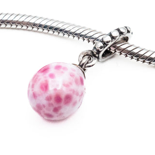 PANDORA Rare Retired Sterling Silver Speckled Beauty Pink Murano Glass