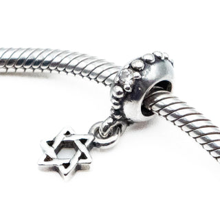 PANDORA Retired Star of David Sterling Silver Religious Dangle Charm