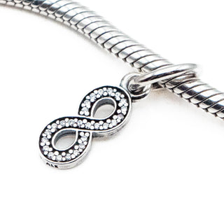 PANDORA Retired Symbol of Infinity Sterling Silver Dangle Charm