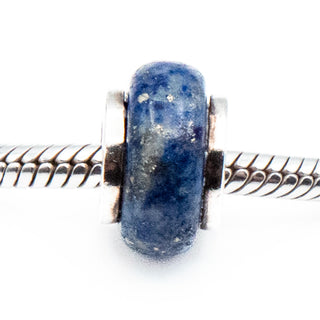 Genuine Lapis Lazuli Charm With Sterling Silver Core