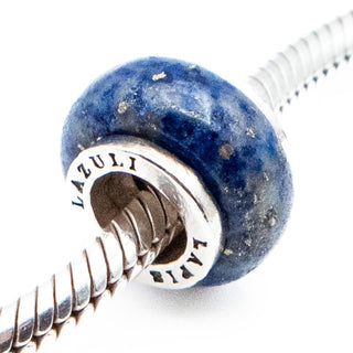 Genuine Lapis Lazuli Charm With Sterling Silver Core