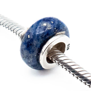 Genuine Lapis Lazuli Charm With Sterling Silver Core