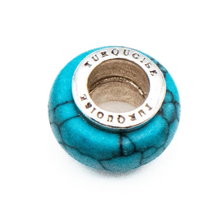 Genuine Turquoise Charm With Sterling Silver Core