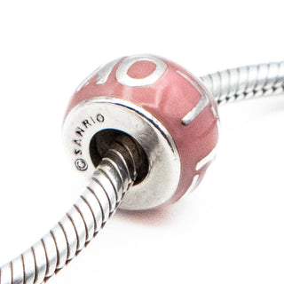SANRIO Hello Kitty Sterling Silver Charm With Pink Enamel