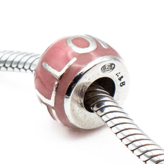 SANRIO Hello Kitty Sterling Silver Charm With Pink Enamel