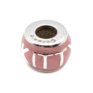 SANRIO Hello Kitty Sterling Silver Charm With Pink Enamel