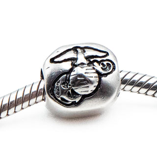ZABLE Marine Corps Emblem Sterling Silver Charm Bead