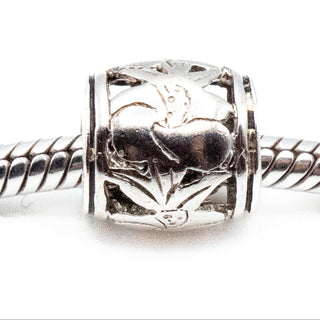Floral Design Sterling Silver Charm Bead