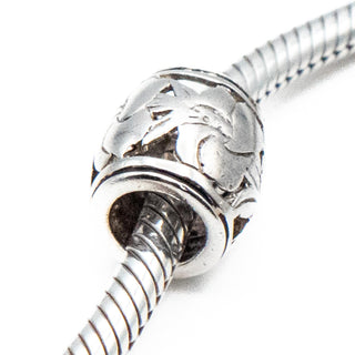 Floral Design Sterling Silver Charm Bead
