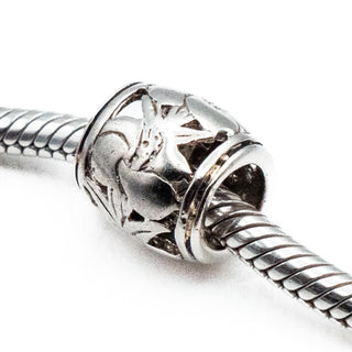 Floral Design Sterling Silver Charm Bead