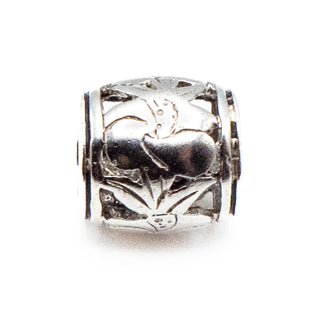 Floral Design Sterling Silver Charm Bead