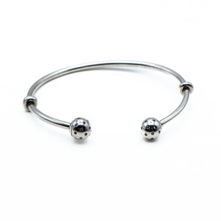 PANDORA 7.5-Inch Open Bangle Charm Bracelet With Shimmering End Caps