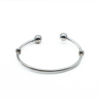 PANDORA 7.5-Inch Open Bangle Charm Bracelet With Shimmering End Caps