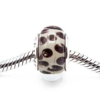 PANDORA RARE Snow Leopard Murano Glass Charm With Sterling Silver Core