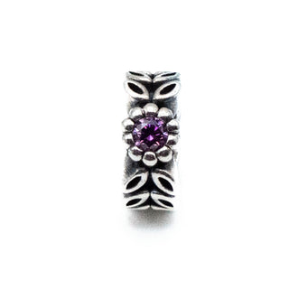 PANDORA Twice As Nice Sterling Silver Spacer Charm With Purple Cubic Zirconia