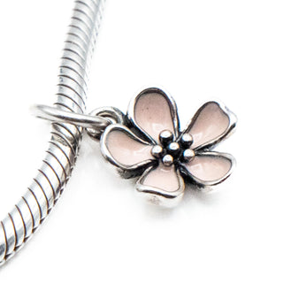 PANDORA Retired Cherry Blossom Pendant With Pink Enamel