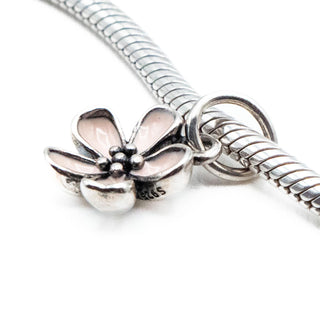 PANDORA Retired Cherry Blossom Pendant With Pink Enamel