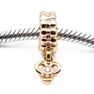 PANDORA Retired 14K Gold Trinity Dangle Charm With Genuine Diamond