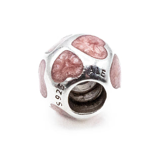 PANDORA Retired Love You Charm Bead With Light Pink Enamel