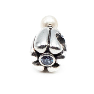 PANDORA Retired Hanging Pearl Dangle Charm With Lavender Zirconia