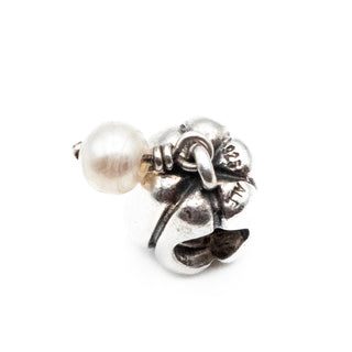 PANDORA Retired Hanging Pearl Dangle Charm With Lavender Zirconia