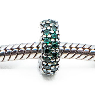 PANDORA Inspiration Within Sterling Silver Spacer Charm With Green Zirconia