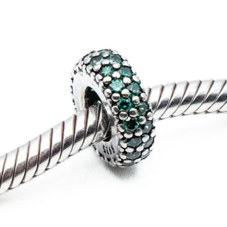 PANDORA Inspiration Within Sterling Silver Spacer Charm With Green Zirconia