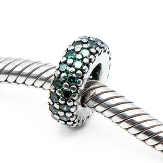 PANDORA Inspiration Within Sterling Silver Spacer Charm With Green Zirconia