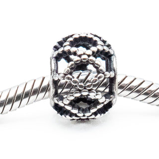 PANDORA Retired Wanderlust Sterling Silver Openworks Charm Bead