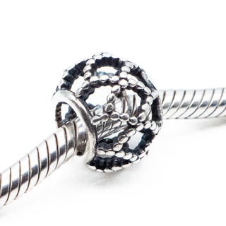 PANDORA Retired Wanderlust Sterling Silver Openworks Charm Bead