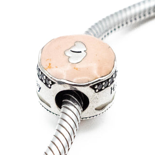 PANDORA Retired Happy Birthday Cake Sterling Silver Charm