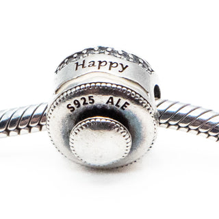PANDORA Retired Happy Birthday Cake Sterling Silver Charm