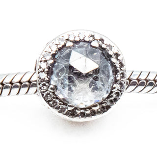 PANDORA Retired Radiant Hearts Sterling Silver Charm With Clear Zirconia