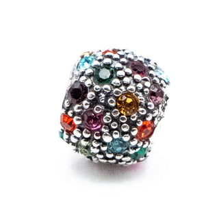 Multi-Color Crystal Ball Sterling Silver Charm