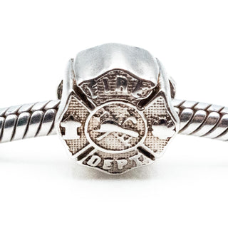 ZABLE Firefighter Sterling Silver Fire Department Charm