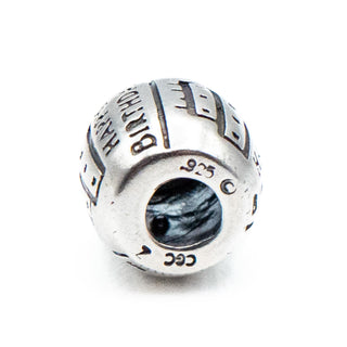 Happy Birthday Barrel Sterling Silver Charm With Cake