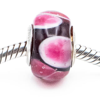 Chrysalis Pink Purple Murano Glass Charm With Sterling Silver Core