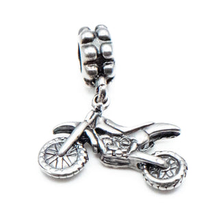 Dirt Bike Motocross Sterling Silver Dangle Charm