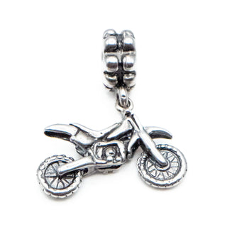 Dirt Bike Motocross Sterling Silver Dangle Charm