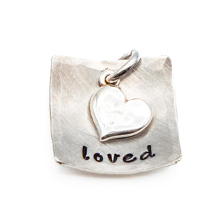 Loved Sterling Silver Charm Heart Pendant