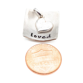 Loved Sterling Silver Charm Heart Pendant