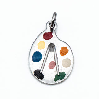 Artist Palette Sterling Silver Charm Pendant